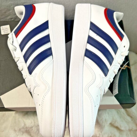 Adidas Hoops 4.0 Shoes Mens Size 11.5 White Navy Red Low Top Sneaker NEW JQ9986 - Picture 6 of 10